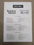 Rotel Stereo Cassette Deck RD-15F Technical Manual D-4684. Fixed Price $64.95.
