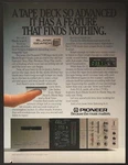 Pioneer CT-7R Stereo Component Cassette Tape Deck Vintage Print Ad 1983. Fixed Price $9.95.