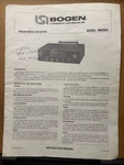 Bogen Owner Service Instructiom Manual RM350A Receiver. Fixed Price $12.98.