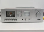 Akai Model CS-M01 Stereo Cassette Deck, Tested; Works Good 00656. Fixed Price $99.99.