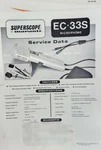 Superscope EC-33S Microphone Service Data Sheet Original. Fixed Price $15.00.