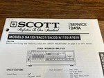 Original Scott Amplifier SA155/SA231/SA335/A1110/A1610 Service Manual/schematic. Fixed Price $25.00.