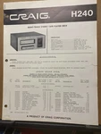 Original Craig Service Manual For H Model Cassette & 8-TRACK Players Select One. Fixed Price $7.48.