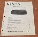 Denon DRM-700A, DRM-800A Cassette Tape Deck Service Manual. Fixed Price $14.99.