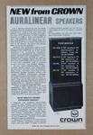 1972 Crown ES-224 Speaker System Vintage Print Ad. Fixed Price $9.99.