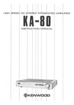 Kenwood KA-80 Amplifier Owners Instruction Manual. Fixed Price $22.24.