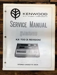 Kenwood KX-700A Cassette Service Manual *original*. Fixed Price $19.97.