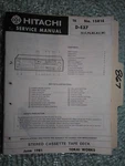 Hitachi D-E37 Service Manual Original Repair Book Stereo Deck Tape Player. Fixed Price $20.00.