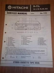 Hitachi Service Manual D-75 Cassette Tape Deck/player Original. Fixed Price $9.48.