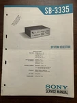 Sony SB-3335 System Selector Service Manual Oem Vintage Repair Rare. Fixed Price $100.00.