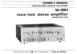 High Resolution Scans Of The Very Owner's Manual For Realistic SA-2001 Amplifier. Fixed Price $24.99.