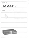 Sony TA-AX410 Amplifier / Receiver Owners Instruction Manual. Fixed Price $22.24.