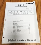 Mcintosh C712 Control Center Service Manual - Original. Fixed Price $12.50.