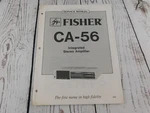 Fisher CA-56 Integrated Stereo Amplifier Service Manual W/wiring Diagram. Fixed Price $22.34.