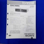 Sony TC-FX520R Service Manual Original Paper Oem Repair Guide Usa. Fixed Price $24.95.