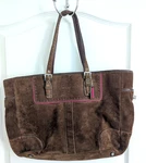 Genuine Coach Brown Suede Leatherware Shoulder F04Q-1431 Purse Lg Handbag. Fixed Price $99.00.