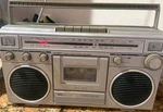 Sanyo M9990 Stereo Boombox Silver Am/fm Radio Cassette Tape Headphone Jack. Fixed Price $345.00.