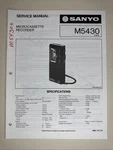 Vintage Sanyo Service Manual Model Number 5430. Fixed Price $10.00.