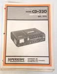 Marantz CD-320 Portable Cassette Deck Service Manual *original*. Fixed Price $18.00.