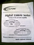 Califone Owner's Manual Only For Model 2300AV Series. Fixed Price $6.99.