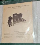 Heathkit Williamson-type Amplifier W4-M Specification Sheet And Schematic. Fixed Price $25.00.