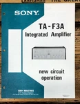 Sony TA-F3A Amplifier New Circuit Operation Service Manual *original*. Fixed Price $29.97.