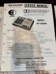 Orig. Sharp RT-2000U RT2000U Repair & Service Manual *original**. Fixed Price $12.19.