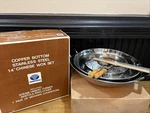 Vtg Daewoo 14" Stainless Steel Wok Stir Fry Double Handle Copper Bottom Box. Fixed Price $44.90.