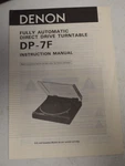 Original Denon Fully Automatic Direct Drive Turntable DP-7F Owner's Manual. Fixed Price $24.99.
