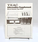 Teac A-400 Stereo Cassette Deck Informantion Supplement Manual Great Condition!!. Fixed Price $19.99.