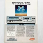 Vintage 1980 Jvc KD-A33 KD-A77 KD-A8 Cassette Deck Magazine Print Ad 8X11. Fixed Price $6.97.