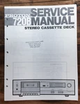 Proton Model 720B Cassette Service Manual *original*. Fixed Price $19.97.