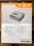 Sony TC-180AV Cassette Service Manual *original*. Fixed Price $14.97.
