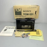 Vintage 1970S Sony TCM-121 Cassette Recorder W Box Leather Case For Parts Repair. Fixed Price $27.99.