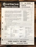 Hitachi D-E12 Cassette Service Manual *original*. Fixed Price $14.97.