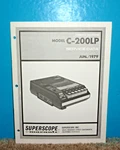 Marantz Superscope C-200LP Cassette Recorder Service Data Manual Oem 1979 Excell. Fixed Price $10.95.