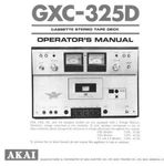 Akai GXC-325D Cassette Deck Owners Instruction Manual. Fixed Price $22.24.