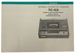 Sony TC-122 Stereo Cassette-corder Owner's Instruction Manual. Fixed Price $15.99.