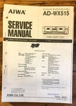 Aiwa AD-WX515 Cassette Service Manual *original*. Fixed Price $19.97.