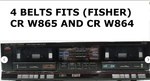 Fits Fisher Dual Cassette CR-W865 And W864 (4 Belts New)!!. Fixed Price $16.95.