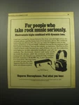 1974 Superex Electro-pro Stereophones Headphones For People Who Take Rock. Fixed Price $17.99.