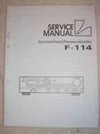 Luxman/lux Service Manual F-114 Processor/amplifier. Fixed Price $11.98.