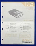 Original Sony Cassette-corder Service Manual / TC-62. Fixed Price $14.95.