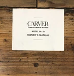 Carver M-1.0T M1.0T Amplifier Owners / User Manual *original*. Fixed Price $24.97.