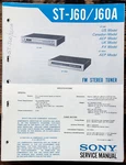 Sony ST-J60A Tuner Service Manual *original*. Fixed Price $14.97.