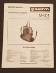 Sanyo G11 Stereo Mini Cassette Player. Service Manual. Japan 1984. Fixed Price $14.99.