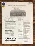 Onkyo TA-207 Cassette Service Manual *original*. Fixed Price $14.97.