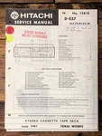 Hitachi D-E37 Cassette Service Manual *original*. Fixed Price $14.97.