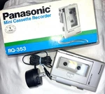 1970 Silver Panasonic RQ-353 Mini Cassette Recorder Power Adapter Original Box. Fixed Price $75.00.