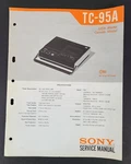 Sony TC-95A Usa/canada Model Cassette Tape Recorder Service Manual Original Oem. Fixed Price $8.00.